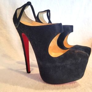 Christian Laboutin black suede Platforms